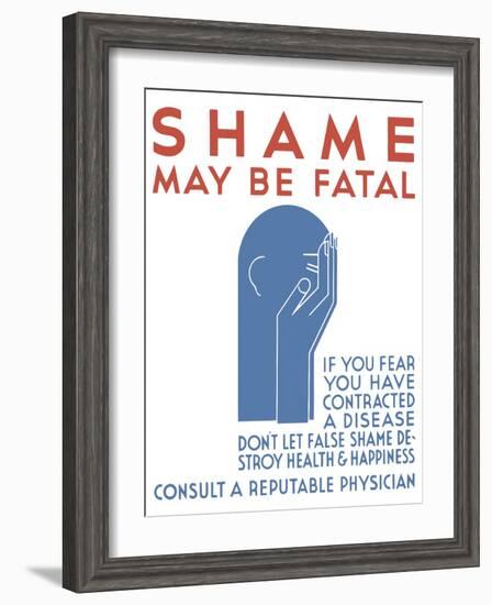 Vintage Wpa Poster Featuring a Cartoon Holding His Face in His Hands-null-Framed Premium Giclee Print