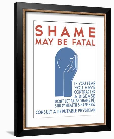 Vintage Wpa Poster Featuring a Cartoon Holding His Face in His Hands-null-Framed Art Print