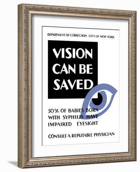 Vintage Wpa Poster Featuring a Giant Eye for Vision-Stocktrek Images-Framed Art Print