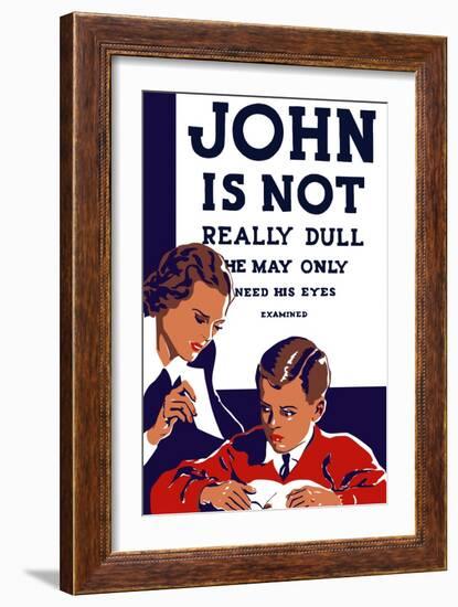 Vintage Wpa Propaganda Poster Featuring a Teacher and Young Boy Reading-null-Framed Art Print