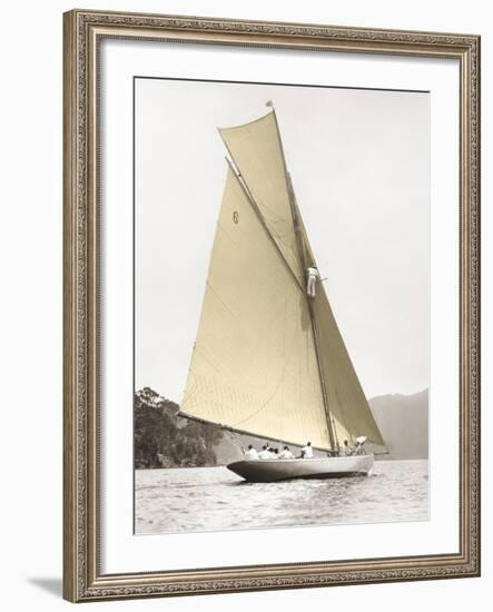 Vintage yacht-null-Framed Art Print