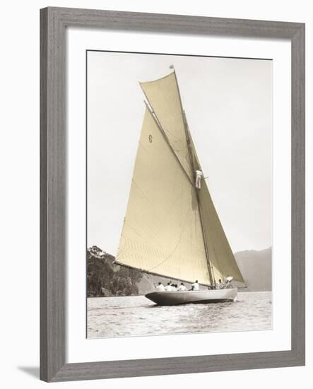 Vintage yacht-null-Framed Art Print