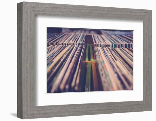 Vinyl Records-Vespa-Framed Photographic Print