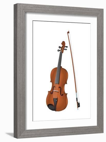 Viola and Bow, Stringed Instrument, Musical Instrument-Encyclopaedia Britannica-Framed Art Print