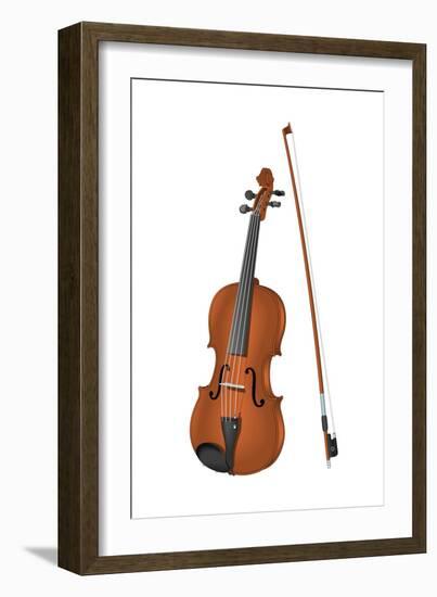 Viola and Bow, Stringed Instrument, Musical Instrument-Encyclopaedia Britannica-Framed Art Print