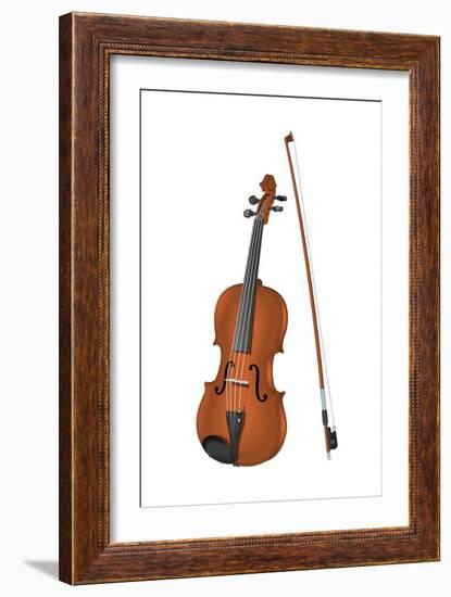 Viola and Bow, Stringed Instrument, Musical Instrument-Encyclopaedia Britannica-Framed Art Print