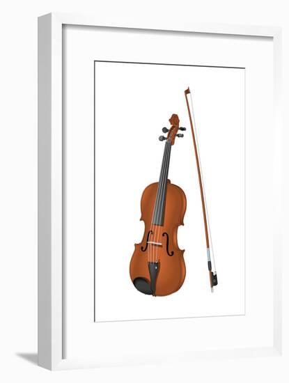 Viola and Bow, Stringed Instrument, Musical Instrument-Encyclopaedia Britannica-Framed Art Print