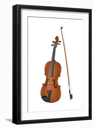 Viola and Bow, Stringed Instrument, Musical Instrument-Encyclopaedia Britannica-Framed Art Print