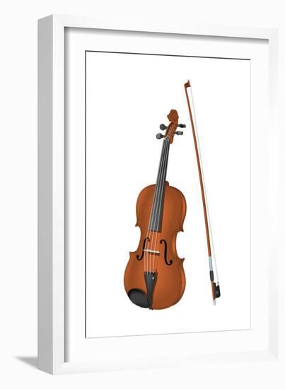 Viola and Bow, Stringed Instrument, Musical Instrument-Encyclopaedia Britannica-Framed Art Print