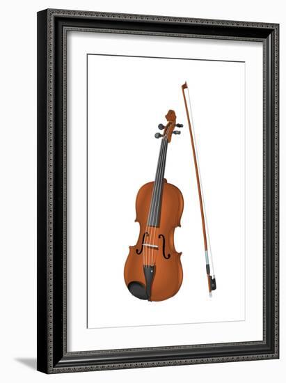 Viola and Bow, Stringed Instrument, Musical Instrument-Encyclopaedia Britannica-Framed Art Print