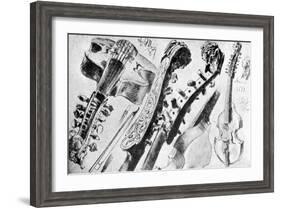 Viola d' amore-Adolph Friedrich Erdmann von Menzel-Framed Giclee Print
