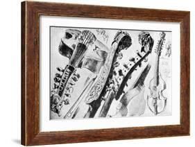 Viola d' amore-Adolph Friedrich Erdmann von Menzel-Framed Giclee Print