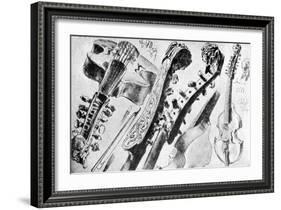 Viola d' amore-Adolph Friedrich Erdmann von Menzel-Framed Giclee Print