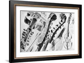 Viola d' amore-Adolph Friedrich Erdmann von Menzel-Framed Giclee Print
