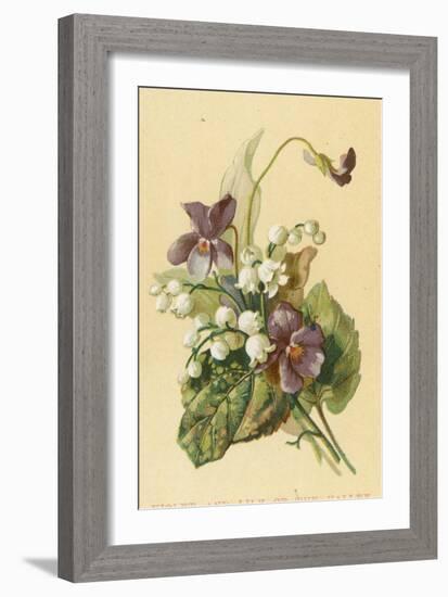 Violet and Lily of the Valley-English School-Framed Giclee Print