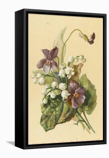 Violet and Lily of the Valley-English School-Framed Premier Image Canvas