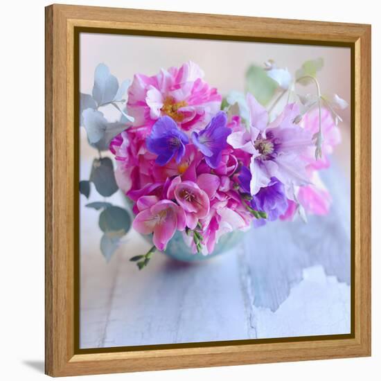 Violet Blooms-Sarah Gardner-Framed Stretched Canvas