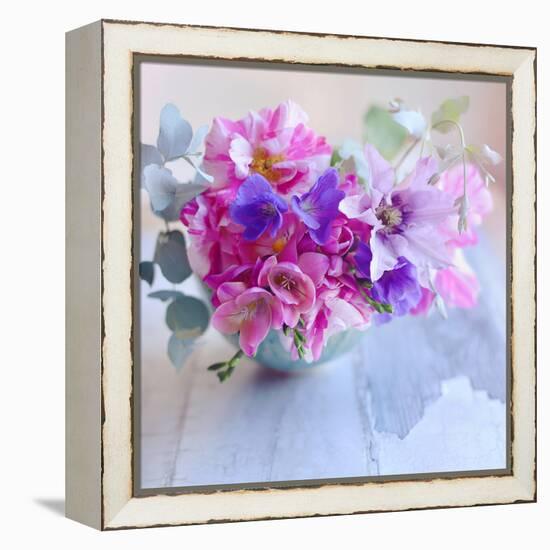 Violet Blooms-Sarah Gardner-Framed Stretched Canvas