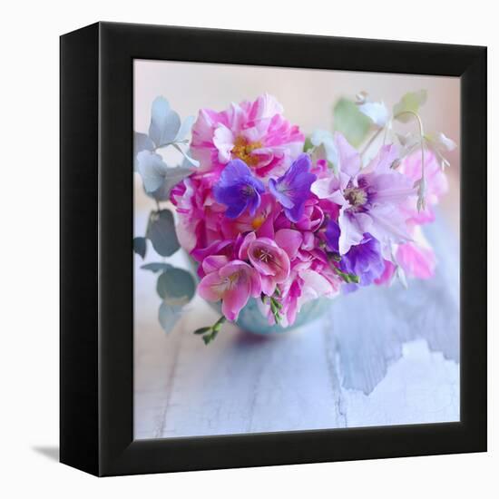 Violet Blooms-Sarah Gardner-Framed Stretched Canvas