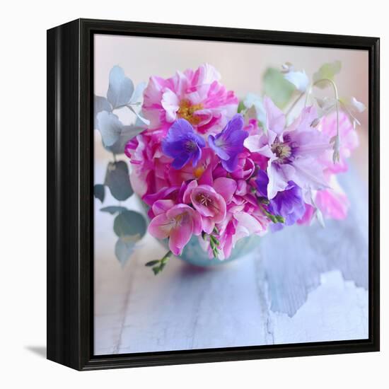 Violet Blooms-Sarah Gardner-Framed Stretched Canvas