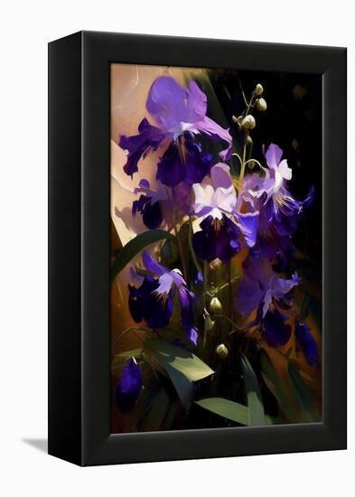 Violet flowers-Vivienne Dupont-Framed Stretched Canvas