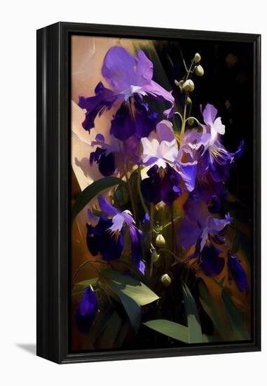 Violet flowers-Vivienne Dupont-Framed Stretched Canvas