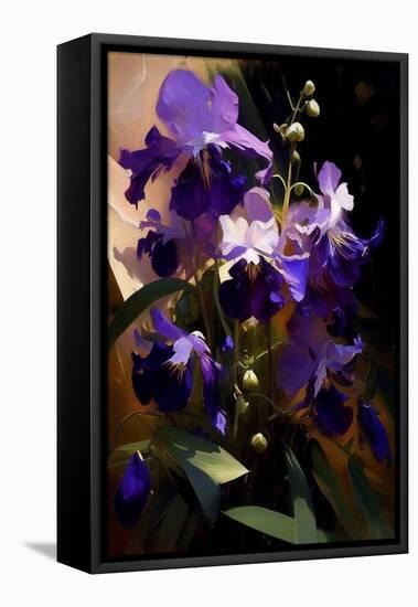 Violet flowers-Vivienne Dupont-Framed Stretched Canvas