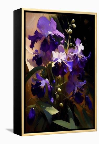 Violet flowers-Vivienne Dupont-Framed Stretched Canvas