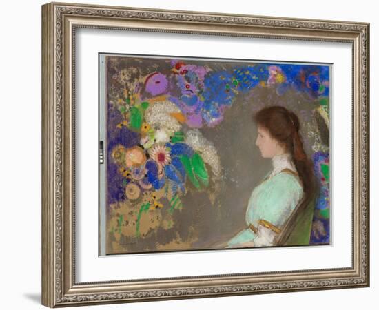 Violet Heymann, 1910 (Pastel)-Odilon Redon-Framed Giclee Print