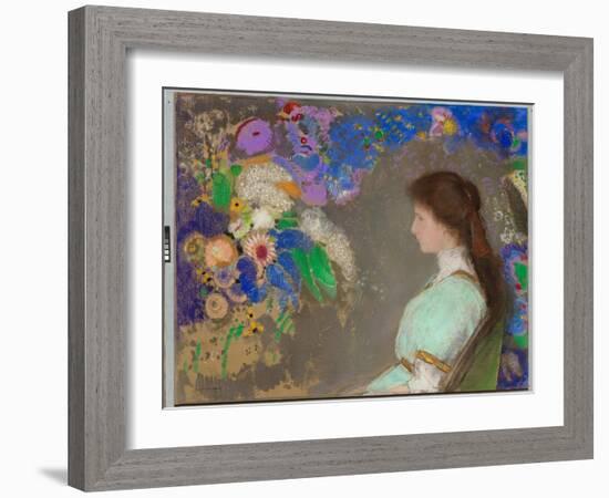Violet Heymann, 1910 (Pastel)-Odilon Redon-Framed Giclee Print