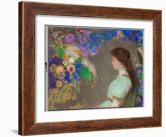 Violet Heymann, 1910 (Pastel)-Odilon Redon-Framed Giclee Print