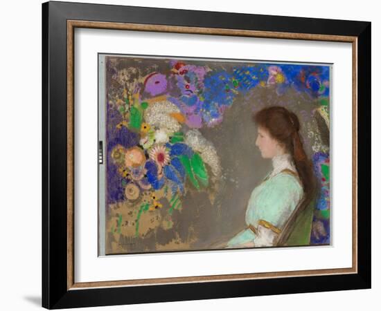 Violet Heymann, 1910 (Pastel)-Odilon Redon-Framed Giclee Print