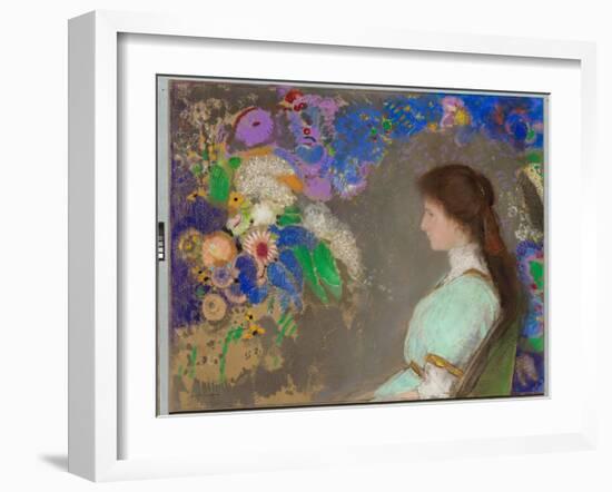 Violet Heymann, 1910 (Pastel)-Odilon Redon-Framed Giclee Print