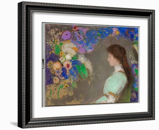 Violet Heymann, 1910 (Pastel)-Odilon Redon-Framed Giclee Print