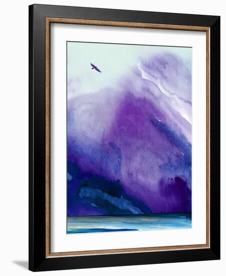 Violet Mountain Lake-Hallie Clausen-Framed Art Print