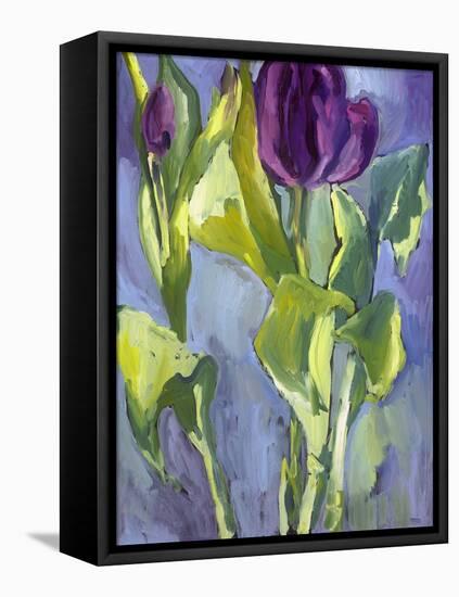 Violet Spring Flowers II-Erin McGee Ferrell-Framed Stretched Canvas