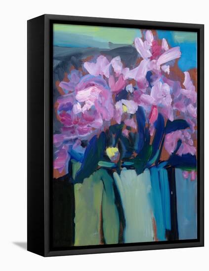 Violet Spring Flowers III-Erin McGee Ferrell-Framed Stretched Canvas