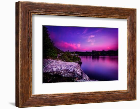 Violet Sunset over A Calm Lake-SHS Photography-Framed Photographic Print