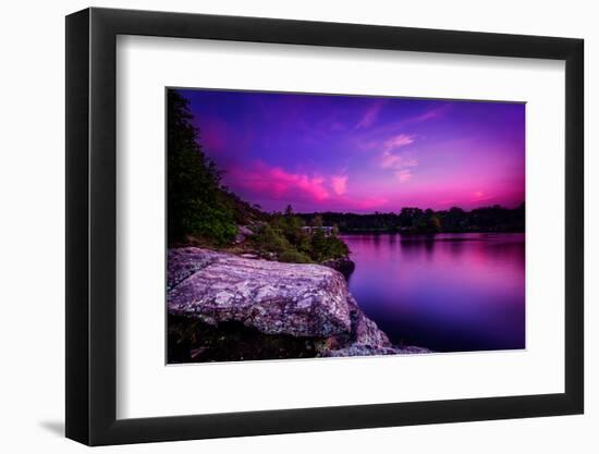 Violet Sunset over A Calm Lake-SHS Photography-Framed Photographic Print