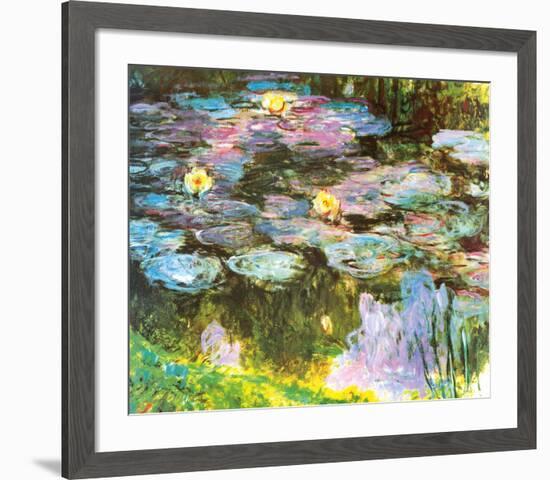 Violet Water Lilies-Claude Monet-Framed Art Print