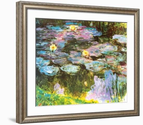 Violet Water Lilies-Claude Monet-Framed Art Print