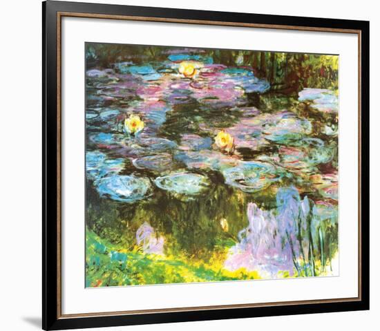 Violet Water Lilies-Claude Monet-Framed Art Print