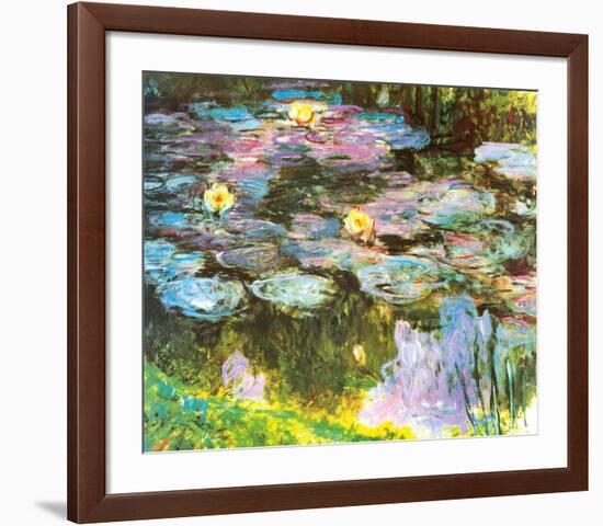 Violet Water Lilies-Claude Monet-Framed Art Print