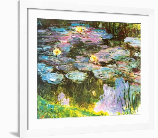 Violet Water Lilies-Claude Monet-Framed Art Print