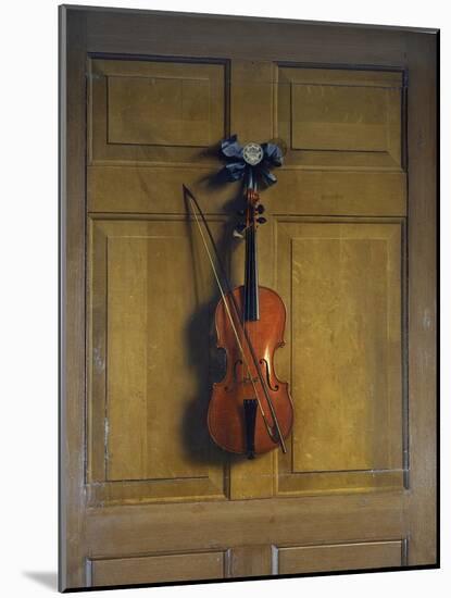 Violin and Bow Hanging on a Door-Jan van der Vaardt-Mounted Giclee Print