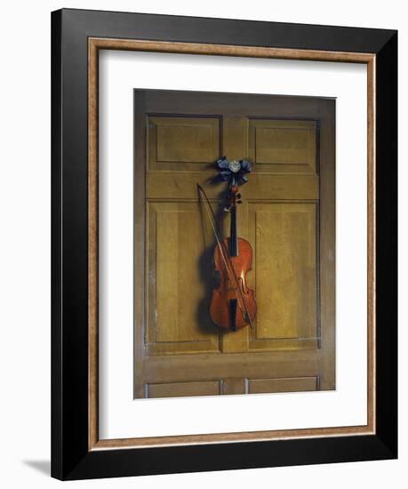 Violin and Bow Hanging on a Door-Jan van der Vaardt-Framed Giclee Print