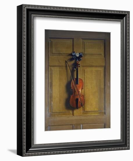 Violin and Bow Hanging on a Door-Jan van der Vaardt-Framed Giclee Print