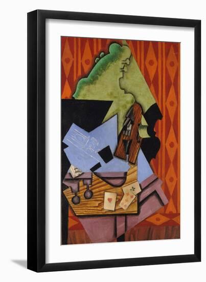 Violin and Playing Cards on a Table, 1913-Juan Gris-Framed Giclee Print