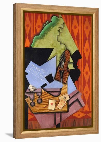 Violin and Playing Cards on a Table-Juan Gris-Framed Premier Image Canvas