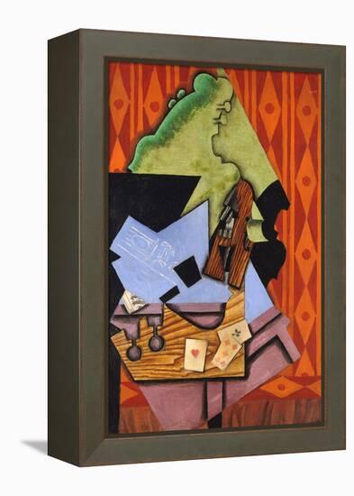 Violin and Playing Cards on a Table-Juan Gris-Framed Premier Image Canvas